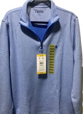 NEW IZOD Men’s 1/4 Zip Golf Pullover Medium Super Soft Natural Stretch NWT